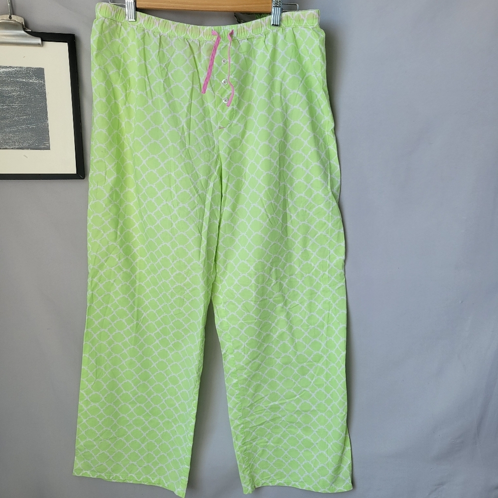 Lilly Pulitzer Cotton Geometric‎ Print Lounge Pant Green L